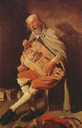 Georges de La Tour Hurdy-Gurdy Player (mk08) Spain oil painting artist